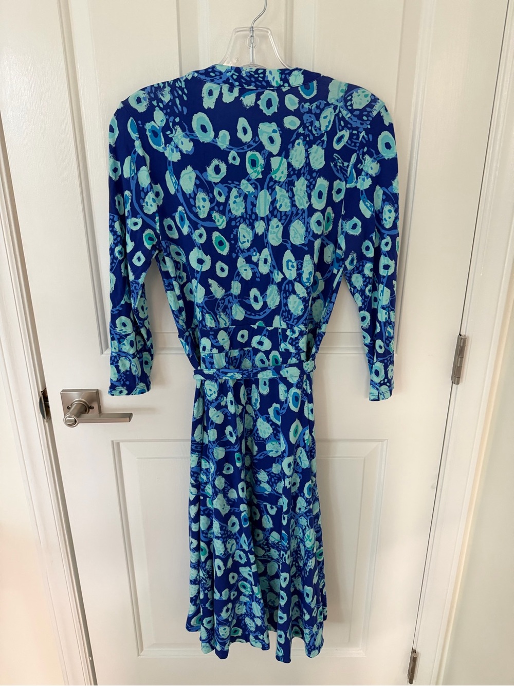 Lilly Pulitzer Rozaline Wrap Dress Lil Kitty Blue - Picture 3 of 5